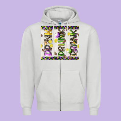 Drink Drunk Drank Tumbler 3 Zipper Hoodie Designed By Cowgirlartshop