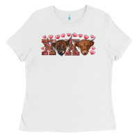 White Xoxo highland cows Ladies Tee - RanaPortraitStore