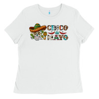 White cinco de mayo skull Ladies Tee - BarkalooDesign