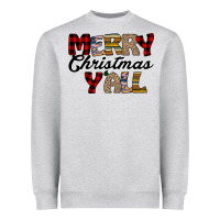 Heather Grey Merry Christmas Y'all Heavyweight Sweatshirt - Bettercallsaul