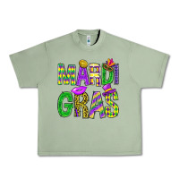Oil Green Mardi Gras Carnaval Mask With Fleur De Lis Urban Heavy Tee - BundleAndBundleShop