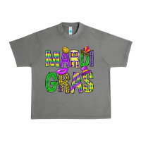 Tornado Mardi Gras Carnaval Mask With Fleur De Lis Urban Heavy Tee - BundleAndBundleShop