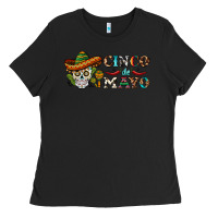 Black cinco de mayo skull Ladies Tee - BarkalooDesign