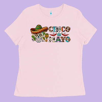 Cinco De Mayo Skull Ladies Tee Designed By Barkaloodesign