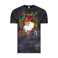Cloud Black Howdy Santa Vintage Tee - NancyCooperArtShop