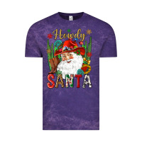 Cloud Purple Howdy Santa Vintage Tee - NancyCooperArtShop
