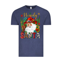 Vintage Denim Howdy Santa Vintage Tee - NancyCooperArtShop