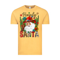 Vintage Mustard Howdy Santa Vintage Tee - NancyCooperArtShop