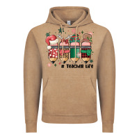 Vintage Coffee teacher christmas Vintage Hoodie - MaliasSmallBusiness