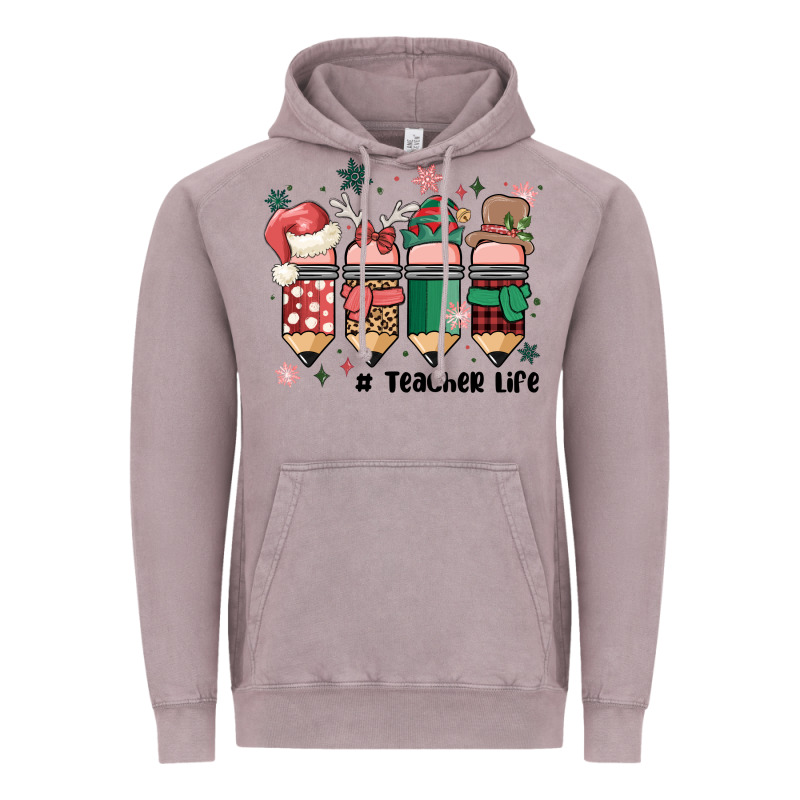 Teacher Christmas Vintage Hoodie by MaliasSmallBusiness | Teevron