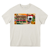 Soccer Mom With Ball And Sunflower Cactus Serape Licanse Plate Heavy Core Tee | Teevron