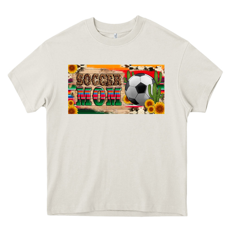 Soccer Mom With Ball And Sunflower Cactus Serape Licanse Plate Heavy Core Tee by Artiststas | Teevron