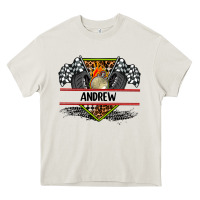 Cream custom name race flag and race equipment Heavy Core Tee - AdoDesignShop