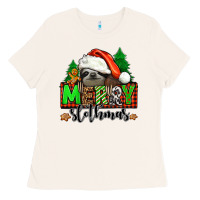 Bone merry slothmas Ladies Tee - Jasminsmagicworld