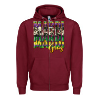 Burgundy cowhide mardi gras Zipper Hoodie - CowGirlArtShop