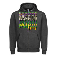Charcoal Heather cowhide mardi gras Zipper Hoodie - CowGirlArtShop