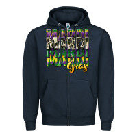 Navy cowhide mardi gras Zipper Hoodie - CowGirlArtShop