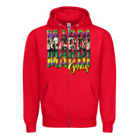 Red cowhide mardi gras Zipper Hoodie - CowGirlArtShop
