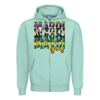 Seafoam cowhide mardi gras Zipper Hoodie - CowGirlArtShop