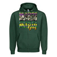 Sports Green cowhide mardi gras Zipper Hoodie - CowGirlArtShop