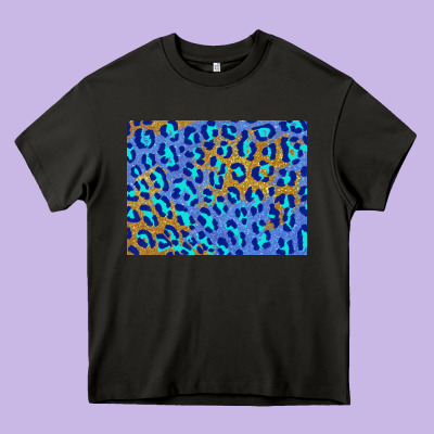 Leopard Background Turquoise And Gold 3200x2400 Heavy Core Tee Designed By Adodesignshop