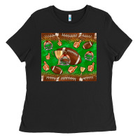 Black football leopard Ladies Tee - NancyCooperArtShop