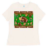 Bone football leopard Ladies Tee - NancyCooperArtShop