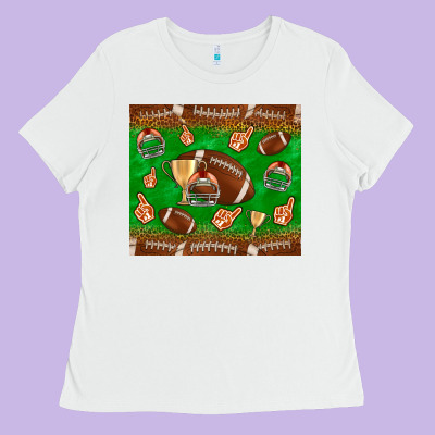 Football Leopard Ladies Tee Designed By Nancycooperartshop