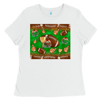 White football leopard Ladies Tee - NancyCooperArtShop