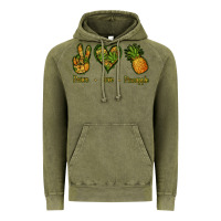Vintage Olive Peace Love Pineapple Vintage Hoodie - Jasminsmagicworld