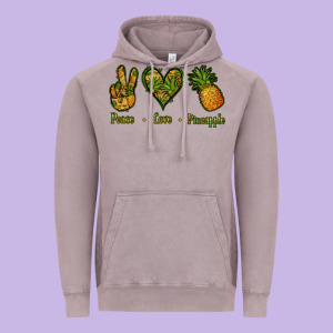 Peace Love Pineapple Vintage Hoodie Designed By Jasminsmagicworld