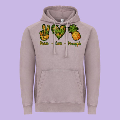 Peace Love Pineapple Vintage Hoodie Designed By Jasminsmagicworld