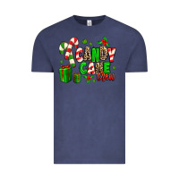Vintage Denim Candy Cane Crew Vintage Tee - MaliasSmallBusiness