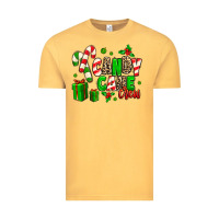 Vintage Mustard Candy Cane Crew Vintage Tee - MaliasSmallBusiness