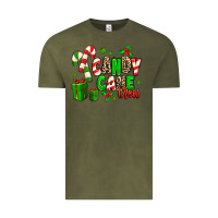 Vintage Olive Candy Cane Crew Vintage Tee - MaliasSmallBusiness