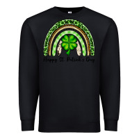 Black Happy St. Patrick's Day rainbow Premium Sweatshirt - OliviaCreatesArt