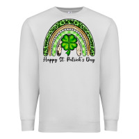 Dove Grey Happy St. Patrick's Day rainbow Premium Sweatshirt - OliviaCreatesArt