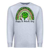 Heather Grey Happy St. Patrick's Day rainbow Premium Sweatshirt - OliviaCreatesArt