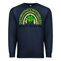 Navy Happy St. Patrick's Day rainbow Premium Sweatshirt - OliviaCreatesArt