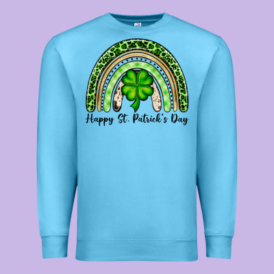 Happy St. Patrick's Day Rainbow Premium Sweatshirt Designed By Oliviacreatesart