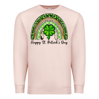 Pale Pink Happy St. Patrick's Day rainbow Premium Sweatshirt - OliviaCreatesArt