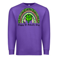 Purple Happy St. Patrick's Day rainbow Premium Sweatshirt - OliviaCreatesArt