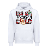 White Im So Freaking Cold Urban Hoodie - CowhideDigitalArt