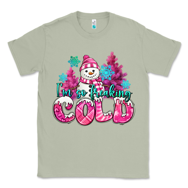Im So Freaking Cold Pink Christmas Snowman Classic Tee by MaliasSmallBusiness | Teevron