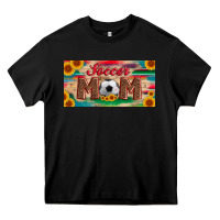 Black soccer mom with ball and sunflower and serape licanse plate Heavy Core Tee - Artiststas