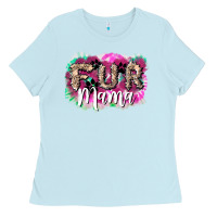 Baby Blue fur mama Ladies Tee - NancyCooperArtShop