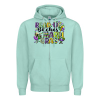 Seafoam bead up bitches its mardi gras Zipper Hoodie - CowGirlArtShop