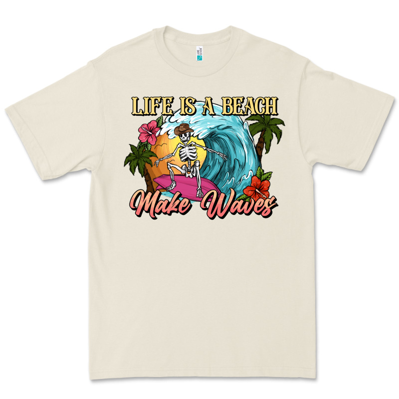Life Is A Beach Make Waves Skeleton Premium Tee by NancyCooperArtShop | Teevron