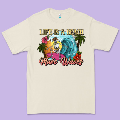 Life Is A Beach Make Waves Skeleton Premium Tee Designed By Nancycooperartshop