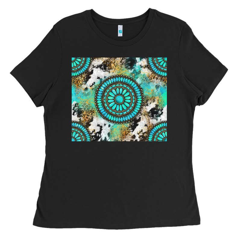 Gemstone Leopard Cowhide Ladies Tee by NancyCooperArtShop | Teevron